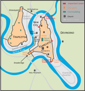 Plan de Tarnovo au Moyen Age.