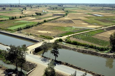 Vue aérienne de Qantir, sur le site de Pi-Ramsès, capitale du pharaon bâtisseur Ramsès II