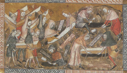enterrements grande peste 1348 Tournai