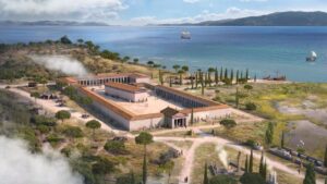 Restitution proposée du sanctuaire d'Artémis à Erétrie.