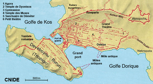 plan cité antique Cnide