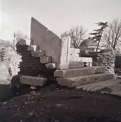 Photographie des fouilles de l'hippodrome de Constantinople