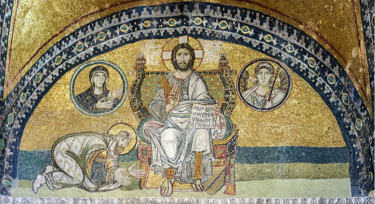 Mosaïque de Sainte-Sophie à Istanbul.