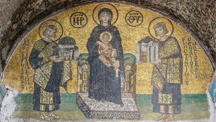Mosaïque de Sainte-Sophie à Istanbul.