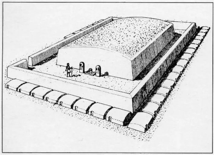 Reconstitution de la tombe de la reine Meret-Neith à Abydos