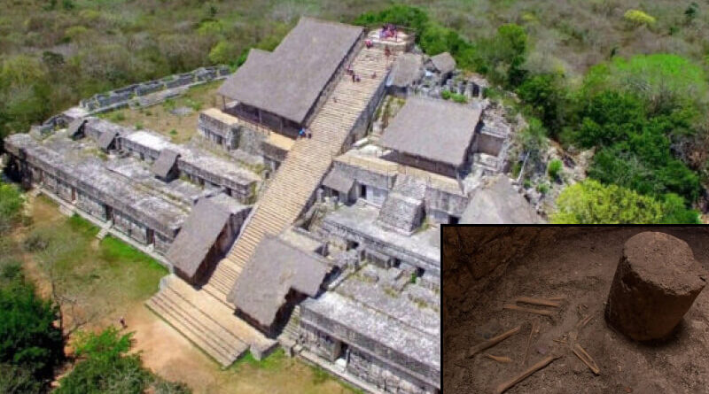 Découverte archéologique sur l'acropole du site archéologique maya d'Ek Balam dans le Yucatan