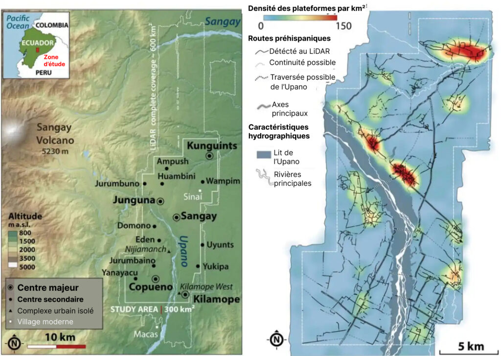 Carte de l'étude de la vallée de l'Upano et de ses cités perdues