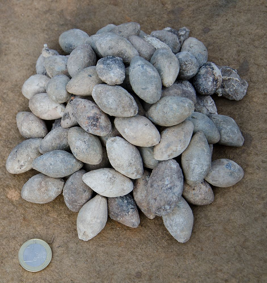 Projectiles de fronde romains retrouvés en 2015 en Allemagne