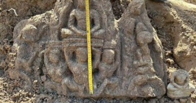 Sculptures trouvées au Ta Prohm à Angkor