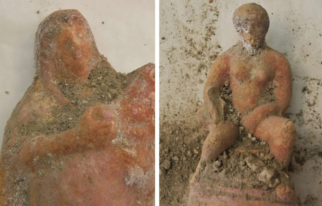 Figurine de terre cuite à Pompéi