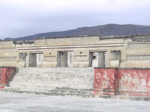 Le palacio norte, un des principaux vestiges zapotèques de Mitla, cité précolombienne du Mexique