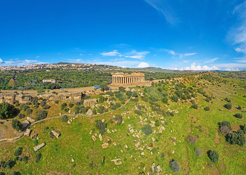 Vue de la vallée des temples d'Agrigente