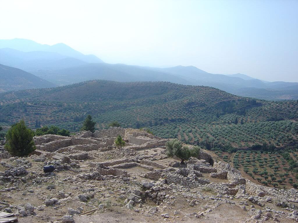 Vue de l'acropole de Mycènes, site archéologique de Grèce