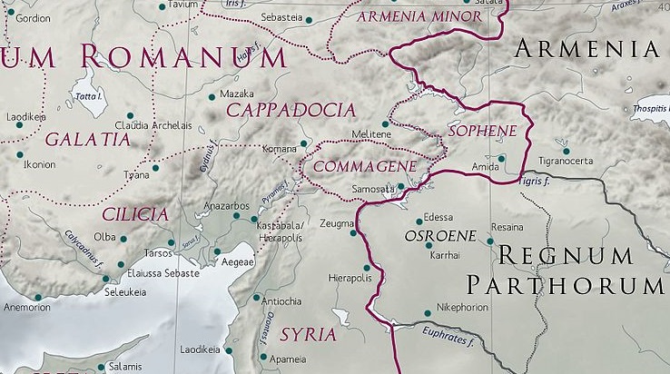 Carte du royaume de Commagène comme province romaine
