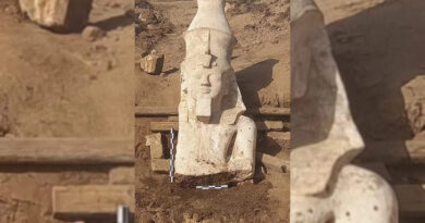 Colosse de Ramsès II découvert à Hermopolis Magna en Egypte