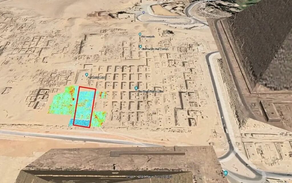 Anomalie retrouvés par des archéologues près des pyramides de Gizeh