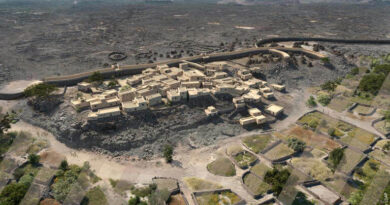 Reconstruction 3D cité de l'âge du bronze du désert d'Arabie Saoudite