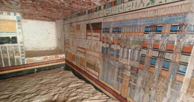 Ornementation de l'intérieur de la tombe de Teti Neb Fu, médecin royal, dans la nécropole de Saqqarah