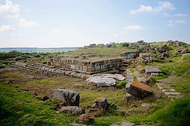 Vestiges de l'Ara della Regina à Tarquinia