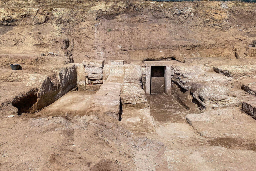 Fouilles archéologiques de tombes républicaines à Pietralata, près de Rome
