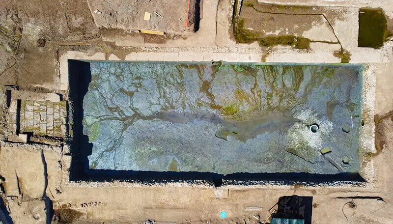 Fouilles archéologiques de vasques monumentales républicaines à Pietralata, près de Rome