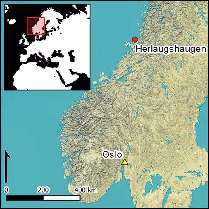 Carte situant Herlaugshaugen en Norvège
