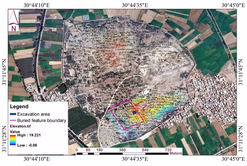 Vue aérienne du site archéologique de Bouto en Egypte