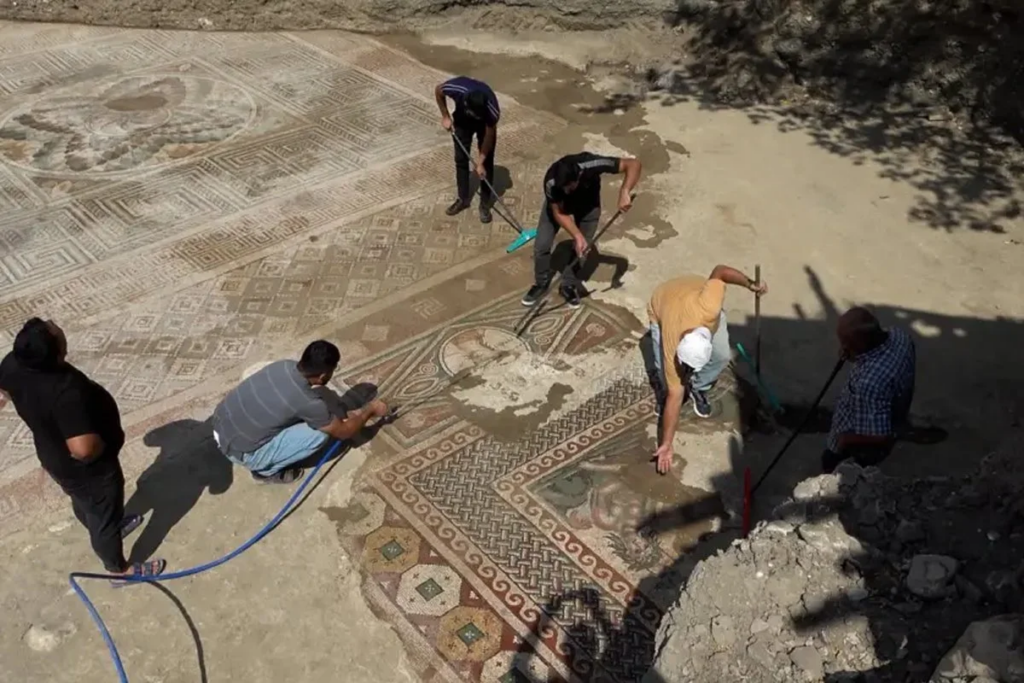 Vue de la mosaïque retrouvée à Tokat en 2025