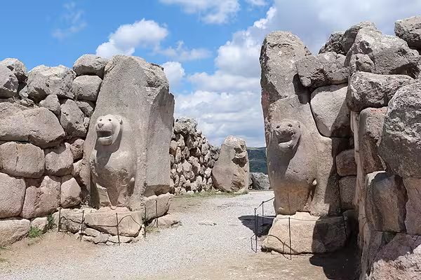 Porte des lions à Hattusa, ancienne capitale des Hittites en Anatolie